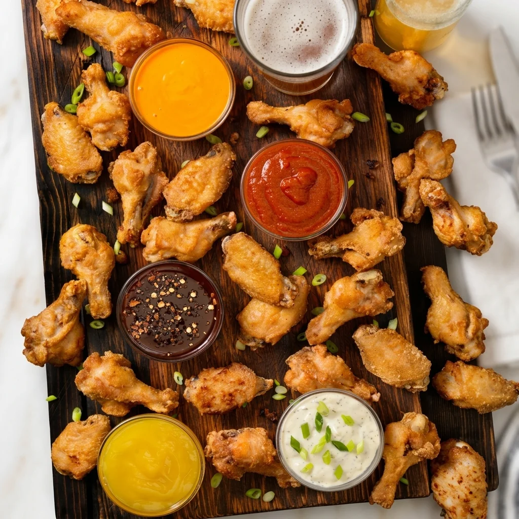 Crispy chicken wings tossed in signature sauce at Flamora Pizza in Red Deer, AB
